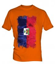 Haiti Grunge Flag Mens T-Shirt