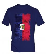 Haiti Grunge Flag Mens T-Shirt