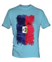 Haiti Grunge Flag Mens T-Shirt