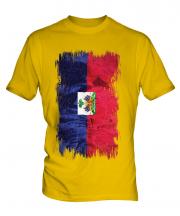 Haiti Grunge Flag Mens T-Shirt