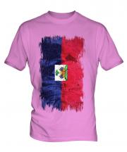 Haiti Grunge Flag Mens T-Shirt