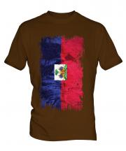 Haiti Grunge Flag Mens T-Shirt