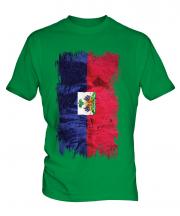 Haiti Grunge Flag Mens T-Shirt