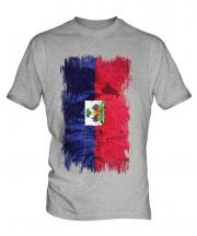 Haiti Grunge Flag Mens T-Shirt