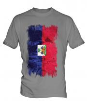 Haiti Grunge Flag Mens T-Shirt