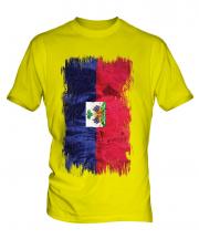 Haiti Grunge Flag Mens T-Shirt