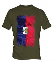 Haiti Grunge Flag Mens T-Shirt