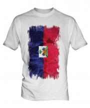 Haiti Grunge Flag Mens T-Shirt