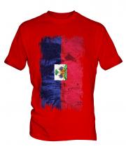 Haiti Grunge Flag Mens T-Shirt
