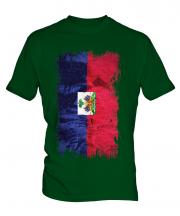Haiti Grunge Flag Mens T-Shirt