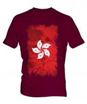 Hong Kong Grunge Flag Mens T-Shirt