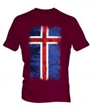Iceland Grunge Flag Mens T-Shirt