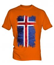 Iceland Grunge Flag Mens T-Shirt