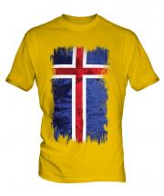Iceland Grunge Flag Mens T-Shirt