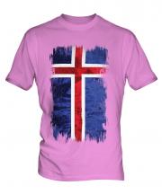 Iceland Grunge Flag Mens T-Shirt