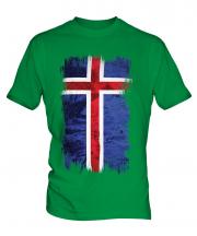 Iceland Grunge Flag Mens T-Shirt