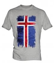 Iceland Grunge Flag Mens T-Shirt
