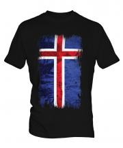 Iceland Grunge Flag Mens T-Shirt