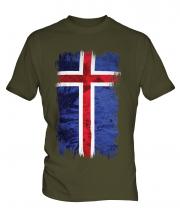 Iceland Grunge Flag Mens T-Shirt