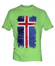 Iceland Grunge Flag Mens T-Shirt