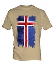 Iceland Grunge Flag Mens T-Shirt