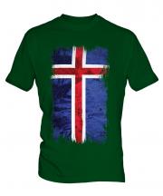 Iceland Grunge Flag Mens T-Shirt
