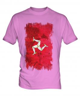 Isle Of Man Grunge Flag Mens T-Shirt