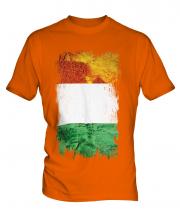 Ivory Coast Grunge Flag Mens T-Shirt