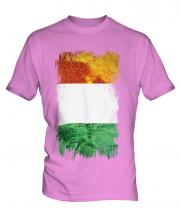 Ivory Coast Grunge Flag Mens T-Shirt