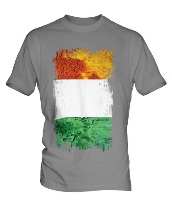 Ivory Coast Grunge Flag Mens T-Shirt