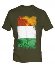 Ivory Coast Grunge Flag Mens T-Shirt