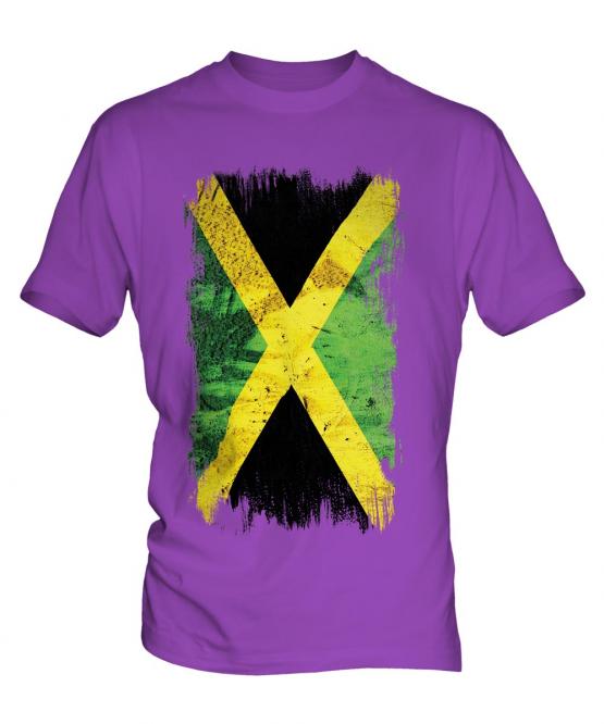 Jamaica Grunge Flag Mens T-Shirt