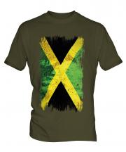 Jamaica Grunge Flag Mens T-Shirt