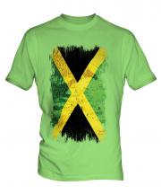 Jamaica Grunge Flag Mens T-Shirt