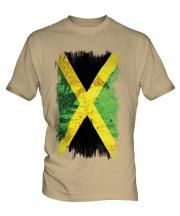 Jamaica Grunge Flag Mens T-Shirt