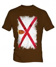 Jersey Grunge Flag Mens T-Shirt