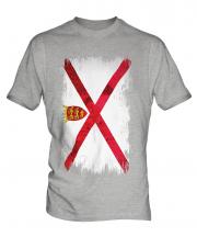 Jersey Grunge Flag Mens T-Shirt