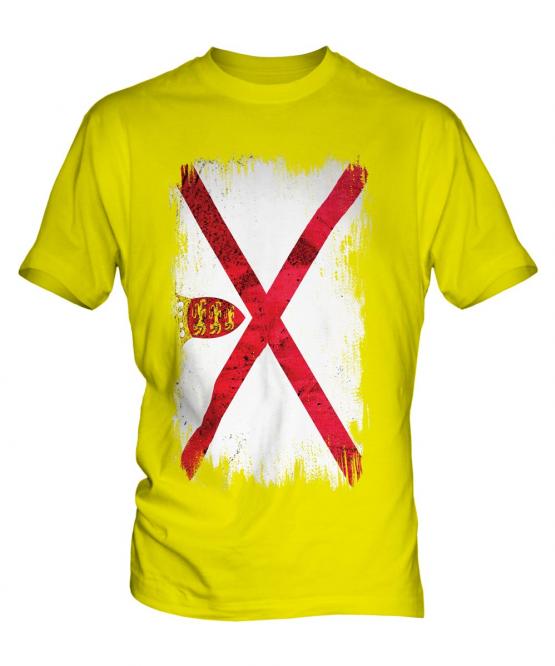 Jersey Grunge Flag Mens T-Shirt