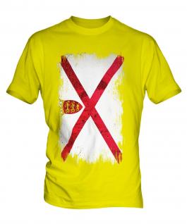 Jersey Grunge Flag Mens T-Shirt