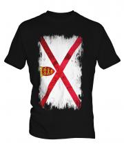 Jersey Grunge Flag Mens T-Shirt