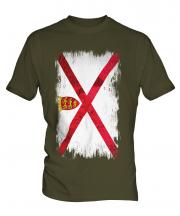 Jersey Grunge Flag Mens T-Shirt