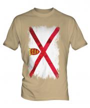 Jersey Grunge Flag Mens T-Shirt