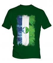 Kabardino-Balkaria Grunge Flag Mens T-Shirt