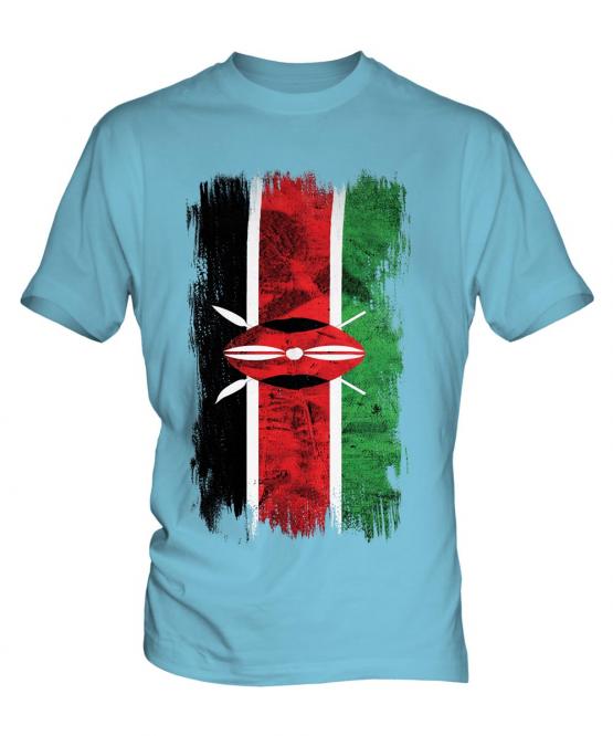 Kenya Grunge Flag Mens T-Shirt