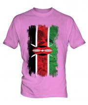 Kenya Grunge Flag Mens T-Shirt