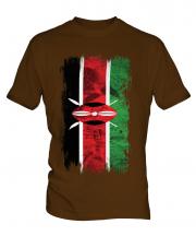 Kenya Grunge Flag Mens T-Shirt