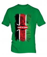 Kenya Grunge Flag Mens T-Shirt