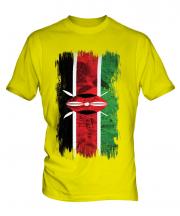 Kenya Grunge Flag Mens T-Shirt
