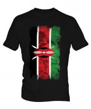 Kenya Grunge Flag Mens T-Shirt