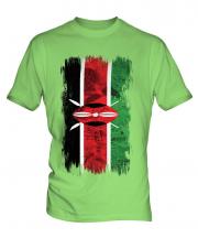 Kenya Grunge Flag Mens T-Shirt